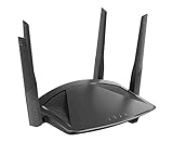 Image of D-Link DIR-X1860 EXO AX1800 Wi-Fi 6 Router with Gigabit Ethernet Ports, MU-MIMO, Band Steering, 1024 QAM, OFDMA, Firewall, Parental Controls and Speedtest. Works with Alexa/Gooogle Assistant, Black