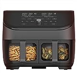 Image of Instant Vortex Plus Dual Basket with ClearCook - 7.6L Digital Health Air Fryer, Black, 8-in-1 Smart Programmes - Air Fry, Bake, Roast, Grill, Dehydrate, Reheat, XL Capacity -1700W