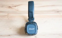 Marshall Major IV headphones on their side